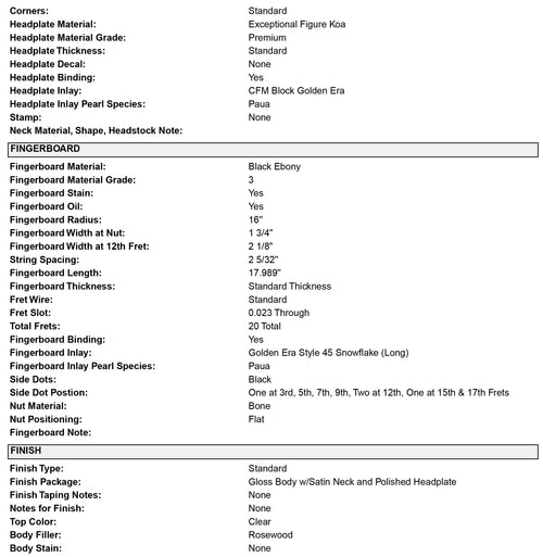Martin Custom Shop OM-41 Style Exceptional Figured Koa Toasted Burst (Empire Music Spec) #32429