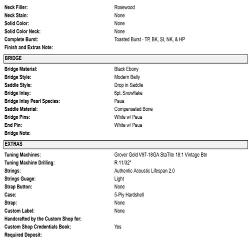 Martin Custom Shop OM-41 Style Exceptional Figured Koa Toasted Burst (Empire Music Spec) #32431