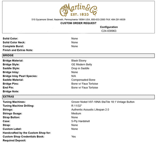 Martin Custom Shop HD-28 Style Sinker Redwood/Macassar Ebony (Empire Music Exclusive) #45147