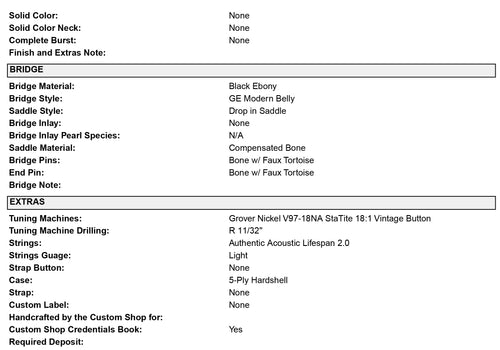 Martin Custom Shop 000-28 Style Engelmann Spruce/African Ebony #59954 (Empire Music Spec)