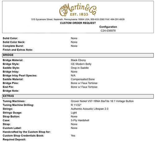 Martin Custom Shop 000-28 Style Honduran Rosewood - 1933 Ambertone (Empire Music Spec) #45153