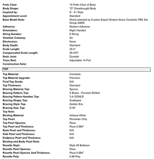 Martin Custom Shop D-41 Style Cocobolo #55741 (Empire Music Exclusive)