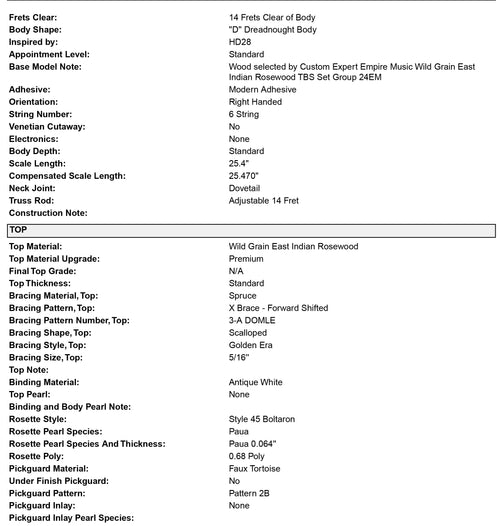 Martin Custom Shop HD-28 Style Wild Grain Rosewood #55755 (Empire Music Spec)