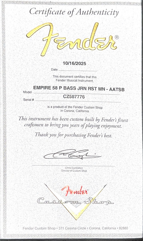 Fender Custom Shop Empire 58 Precision Bass Journeyman Relic - Aged Antique Burst #87776