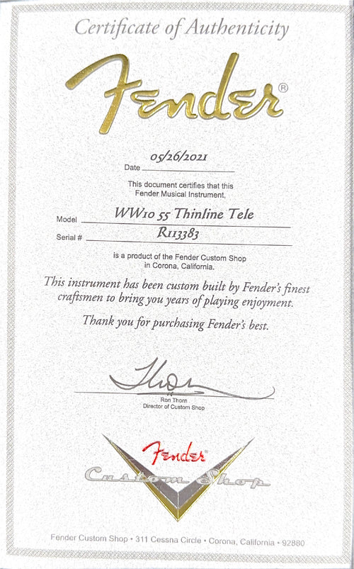 Used Fender Custom Shop Wildwood 1955 Thinline Tele (2021) - Candy Apple Purple #13383 with Original Hard Case