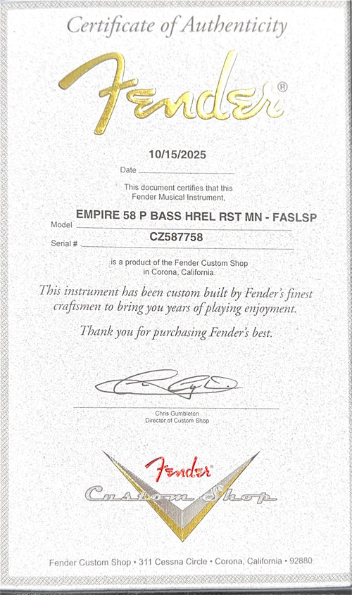 Fender Custom Shop Empire 58 Precision Bass Heavy Relic - Faded Aged Silver Sparkle #87758