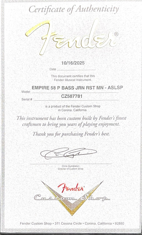 Fender Custom Shop Empire 58 Precision Bass Journeyman Relic - Aged Silver Sparkle #87781