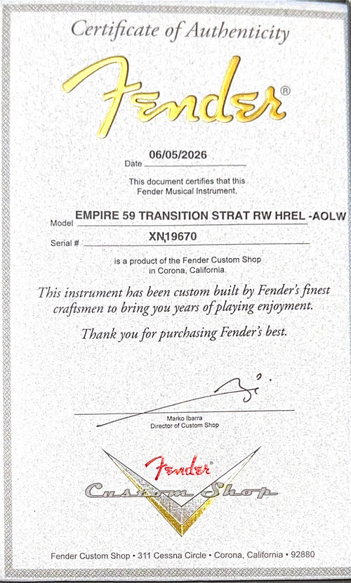 Fender Custom Shop Empire 59 Transition Stratocaster Heavy Relic - Aged Olympic White #19670