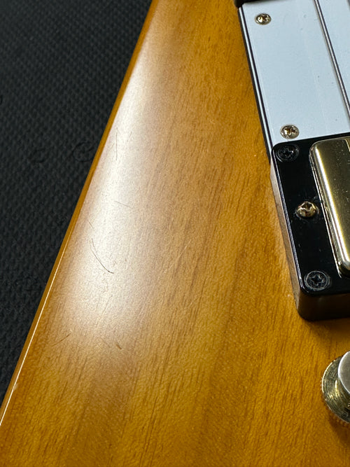 Used Epiphone 1958 Korina Flying V (2024) - Aged Natural #24764 with Original Hard Case