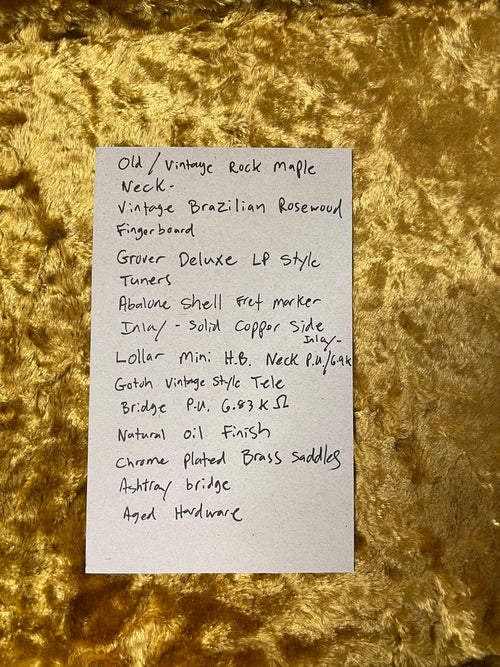 Black Volt Custom Shop Semi Hollow Earthcaster Brazilian Rosewood - Oil Finish #062