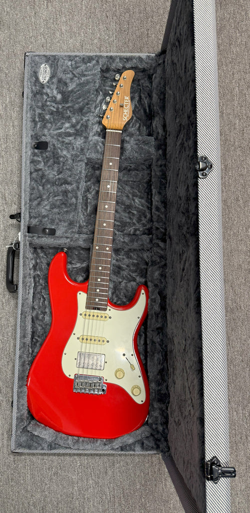 Used Schecter Custom Shop Traditional USA Wembley HSS - Fiesta Red Aged Nitro #03008 with Original Hard Case