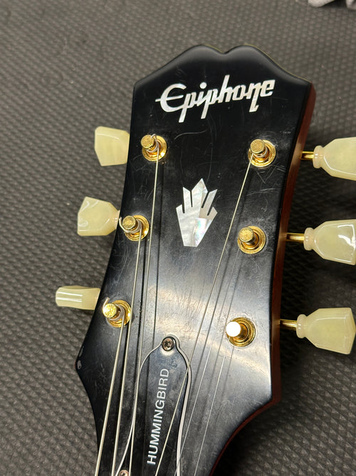 Used Epiphone Hummingbird (2021) - Aged Cherry Sunburst #07160 with Hard Case