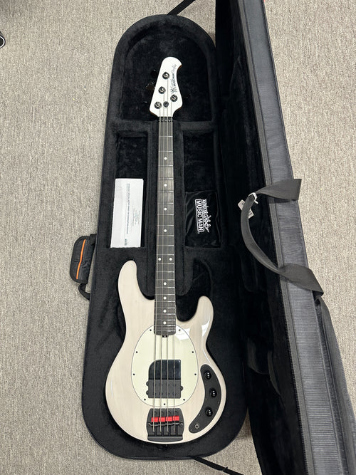Used Ernie Ball Music Man Tim Commerford Passive StingRay - Fight Night White #59393 with Original Case