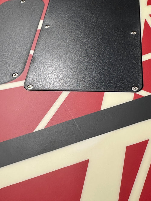 Used EVH Striped Series 5150 (2019) - Red with Black and White Stripes #01417