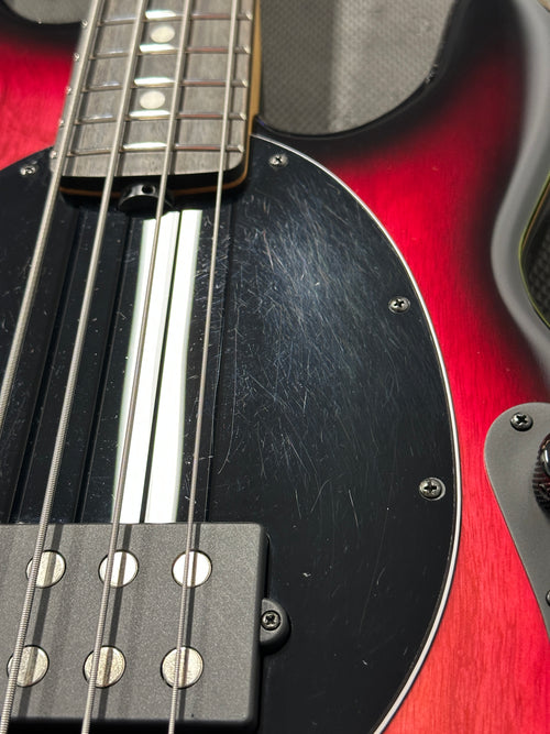 Used Ernie Ball Music Man StingRay Special 4 H - Raspberry Burst #99559 with Original Case