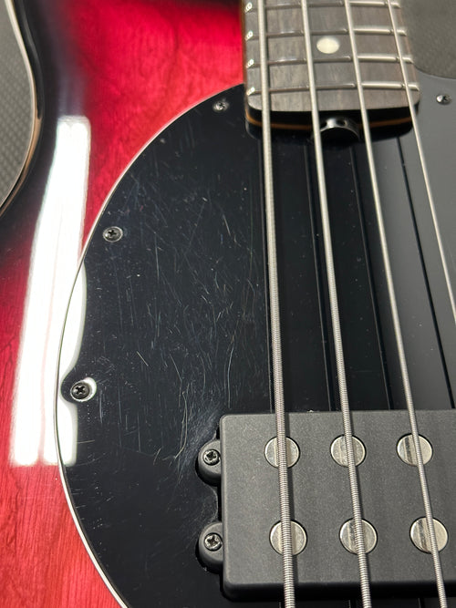 Used Ernie Ball Music Man StingRay Special 4 H - Raspberry Burst #99559 with Original Case