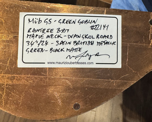 Used Maurizio Über Bass Müb Custom G5 - Green Goblin #22141 with Original Gig Bag