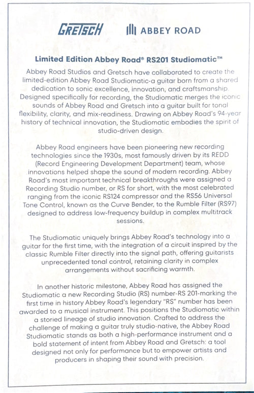 Gretsch Limited Edition Abbey Road Studiomatic - Classic Walnut Stain #71096