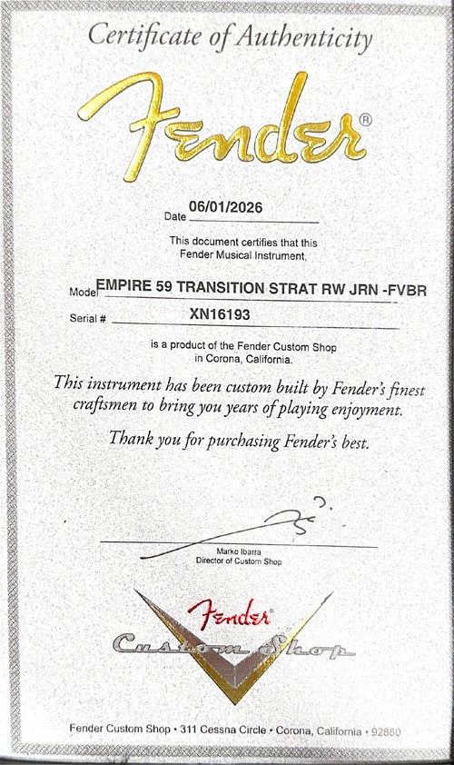 Fender Custom Shop Empire 59 Transition Stratocaster Journeyman Relic - Faded Violin Burst #16193