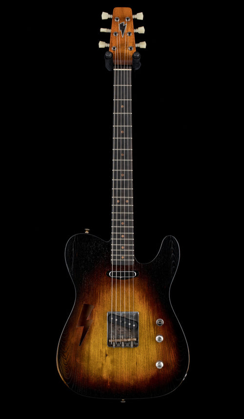 Black Volt Custom Shop Lightning Hole / Semi Hollow Tele - Violin Burst #049