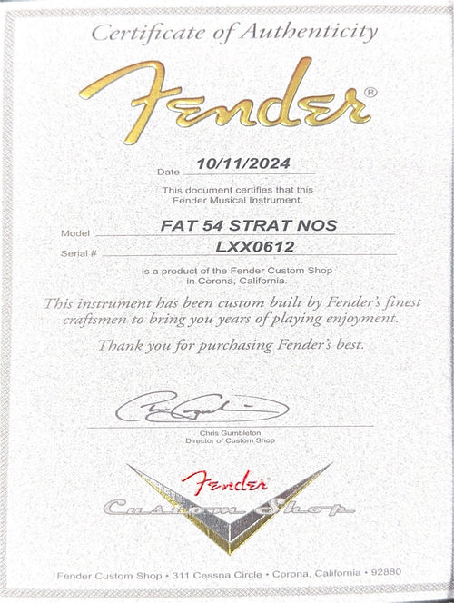 Fender Custom Shop Limited Edition Fat 1954 Stratocaster NOS - White Blonde #0612