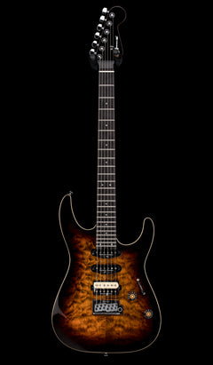 Charvel Pro-Mod Plus Dinky DK24 HSS 2PT QM - Amber Tiger Eye #00282