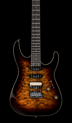 Charvel Pro-Mod Plus Dinky DK24 HSS 2PT QM - Amber Tiger Eye #00282