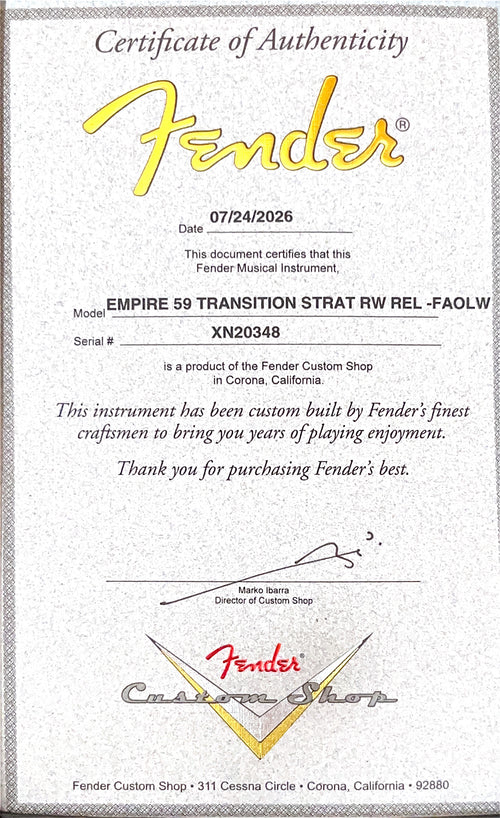 Fender Custom Shop Empire 59 Transition Stratocaster Relic - Faded Aged Olympic White #20348
