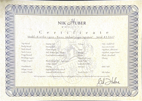 Nik Huber Michael League Signature Rietbergen Bass - Natural #55227