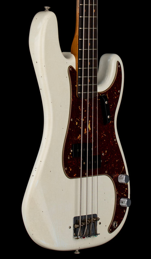 Used Fender Custom Shop '63 P Bass Journeyman Relic - Aged Olympic White #72149 with Original Hard Case