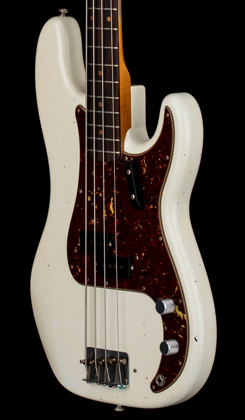 Used Fender Custom Shop '63 P Bass Journeyman Relic - Aged Olympic White #72149 with Original Hard Case