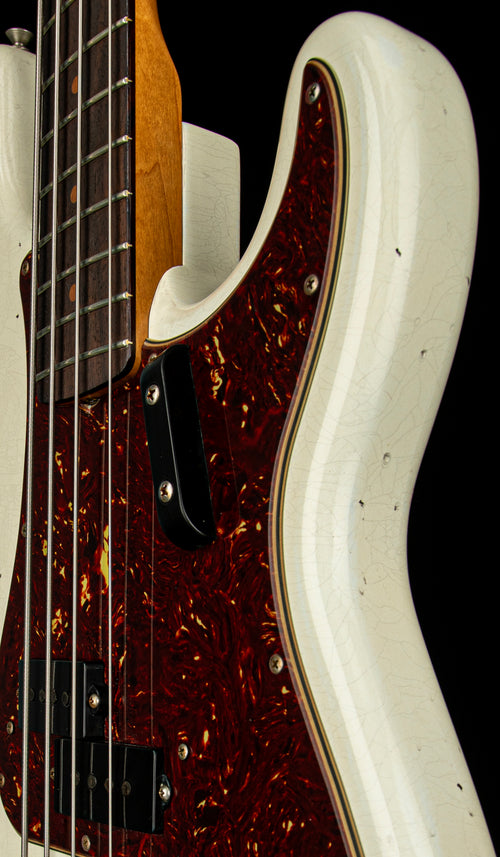 Used Fender Custom Shop '63 P Bass Journeyman Relic - Aged Olympic White #72149 with Original Hard Case