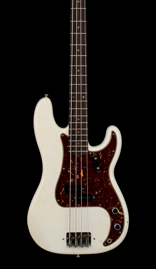 Used Fender Custom Shop '63 P Bass Journeyman Relic - Aged Olympic White #72149 with Original Hard Case