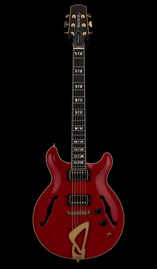 Used Hamer Newport Pro Custom (2005) - Ruby Red #53822 with Original Hard Case