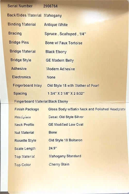 Used Martin Custom Shop 00-18 Mahogany Slope Shoulder #06764 with Original Hard Case