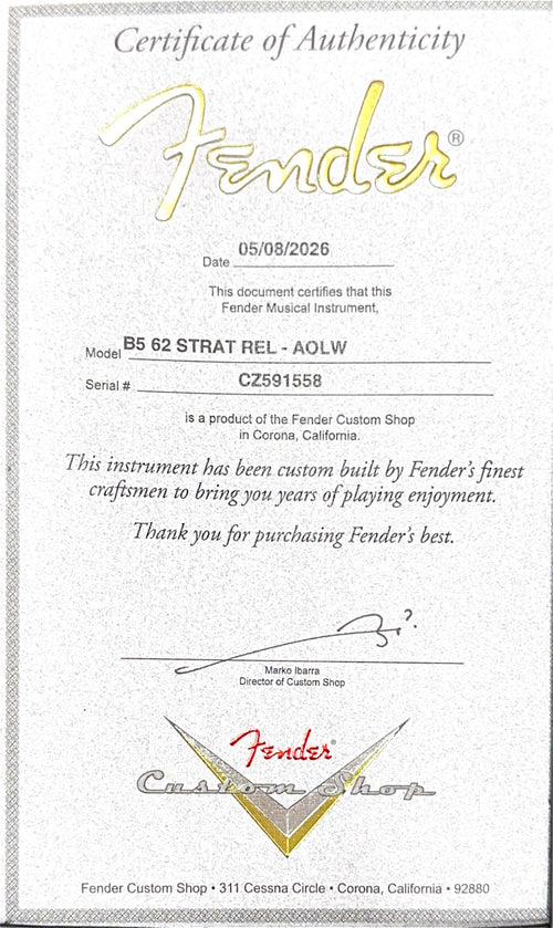Fender Custom Shop 1962 Stratocaster Relic - Aged Olympic White #91558