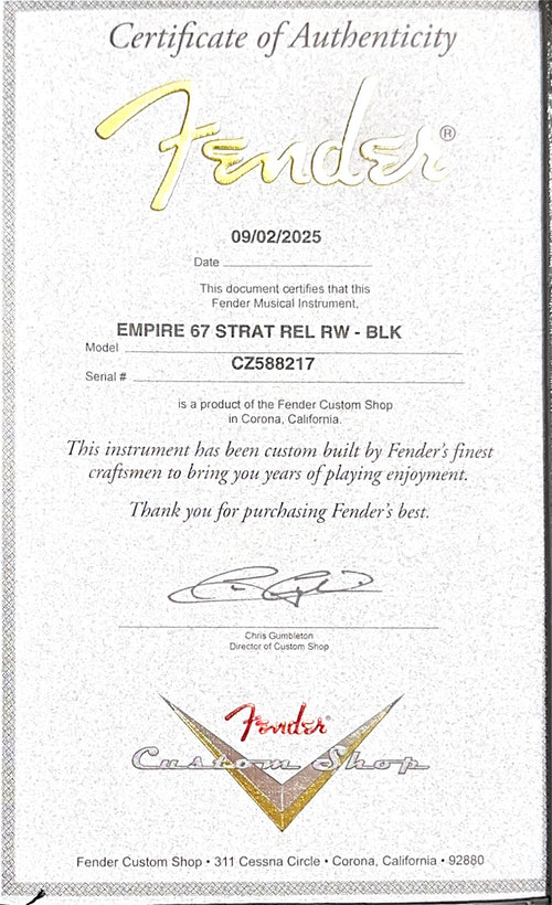 Fender Custom Shop Empire 67 Stratocaster Relic - Black #88217