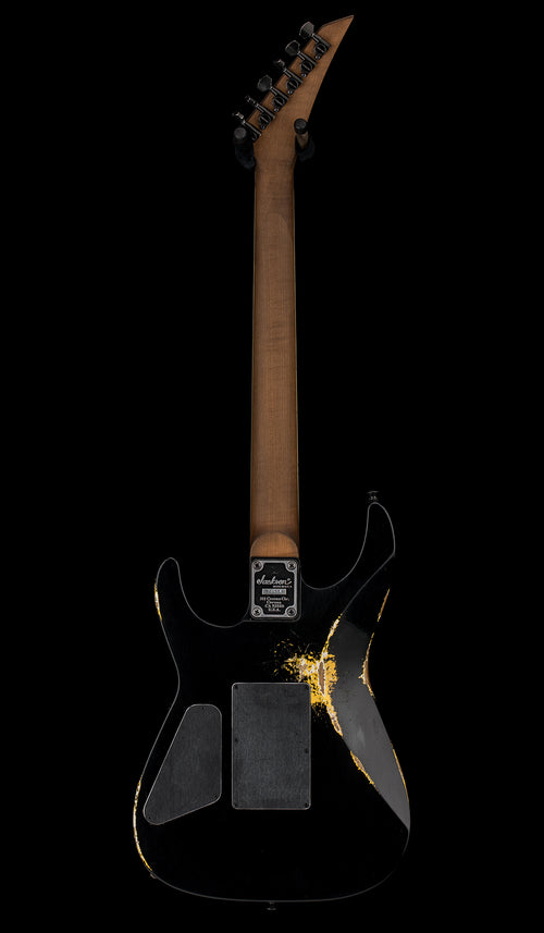 Jackson Custom Shop Korina DK HS FR Heavy Relic - Black over Graffiti Yellow #20654 (Empire Music Spec)