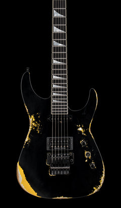 Jackson Custom Shop Korina DK HS FR Heavy Relic - Black over Graffiti Yellow #20654 (Empire Music Spec)