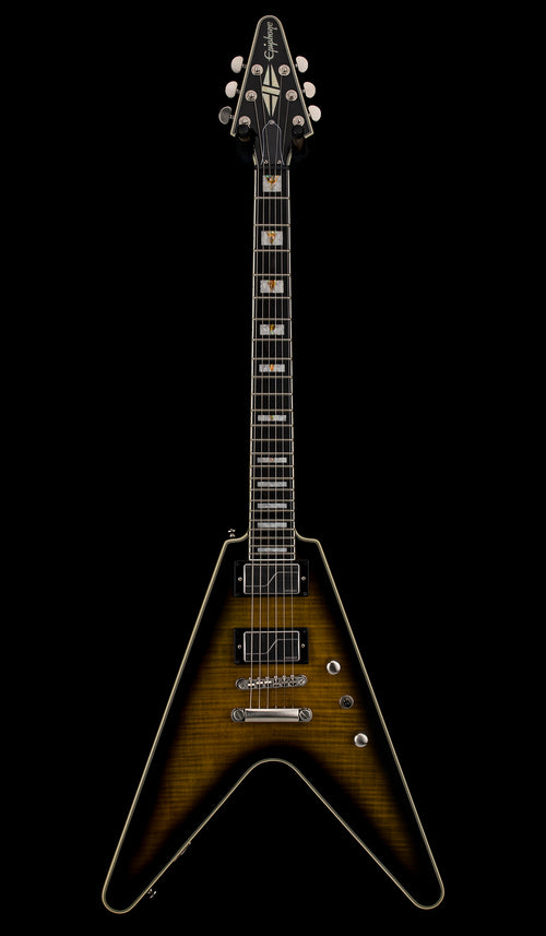 Used Epiphone Flying V Prophecy (2021) - Yellow Tiger Aged Gloss #24069 with Original Hard Case