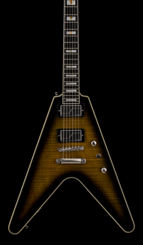 Used Epiphone Flying V Prophecy (2021) - Yellow Tiger Aged Gloss #24069 with Original Hard Case
