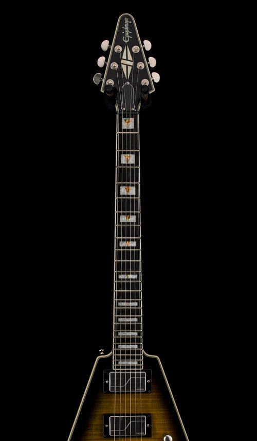 Used Epiphone Flying V Prophecy (2021) - Yellow Tiger Aged Gloss #24069 with Original Hard Case