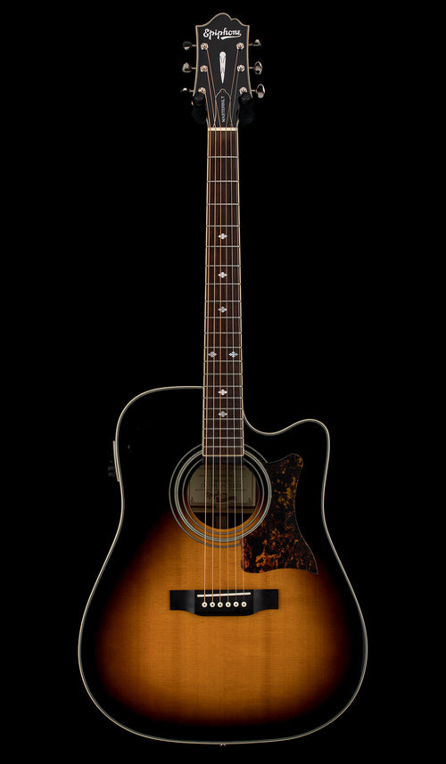 Used Epiphone Masterbilt DR-500MCE (2015) - Vintage Sunburst #19374 with Hard Case