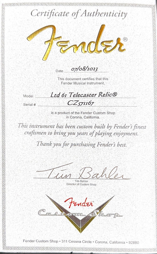 Used Fender Custom Shop LTD 1961 Telecaster Relic (2023) - Aged Silver Sparkle #71167 with Original Hard Case