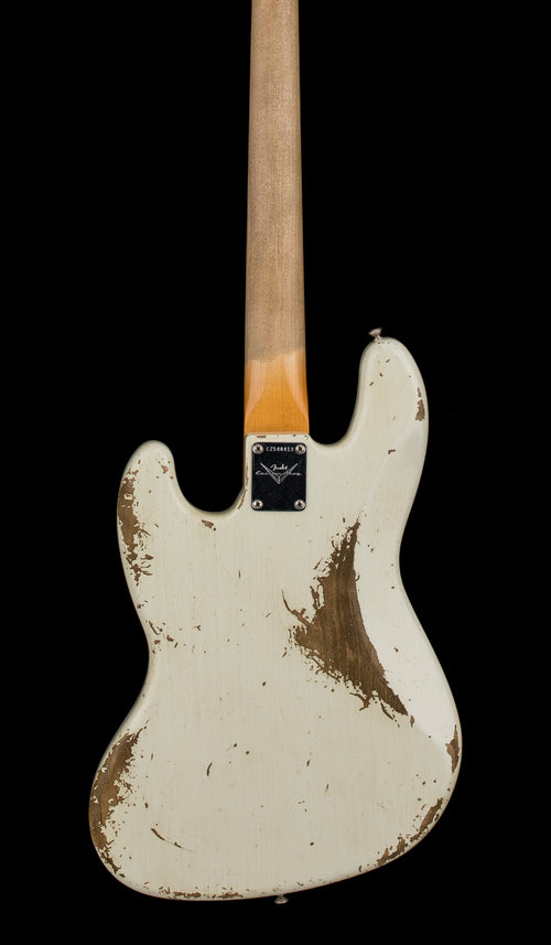 Used Fender Custom Shop '61 Jazz Bass Heavy Relic (2019) - Aged Olympic White #40413 With Original Hard Case