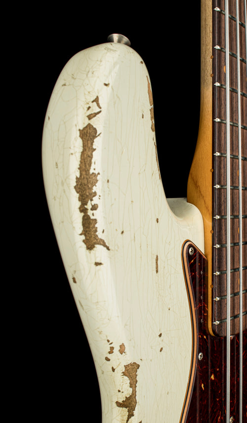 Used Fender Custom Shop '61 Jazz Bass Heavy Relic (2019) - Aged Olympic White #40413 With Original Hard Case
