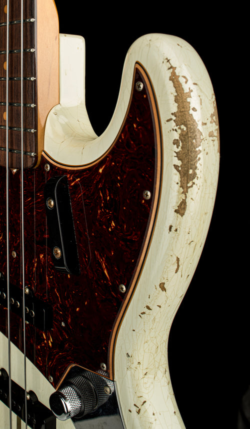 Used Fender Custom Shop '61 Jazz Bass Heavy Relic (2019) - Aged Olympic White #40413 With Original Hard Case