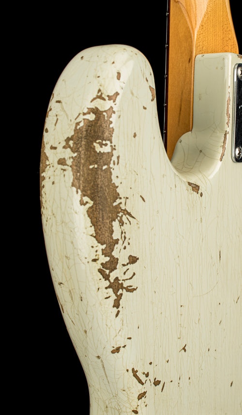 Used Fender Custom Shop '61 Jazz Bass Heavy Relic (2019) - Aged Olympic White #40413 With Original Hard Case