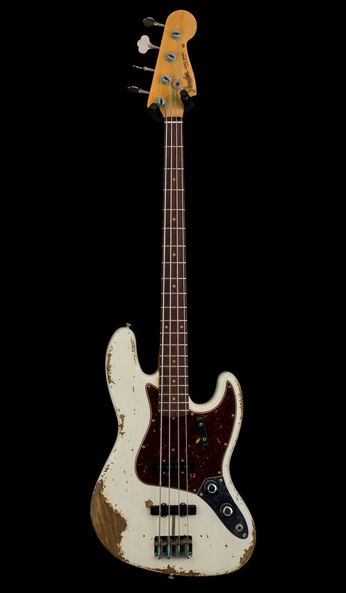 Used Fender Custom Shop '61 Jazz Bass Heavy Relic (2019) - Aged Olympic White #40413 With Original Hard Case