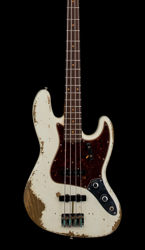 Used Fender Custom Shop '61 Jazz Bass Heavy Relic (2019) - Aged Olympic White #40413 With Original Hard Case